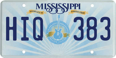 MS license plate HIQ383
