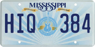 MS license plate HIQ384
