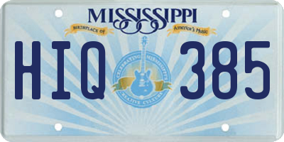 MS license plate HIQ385