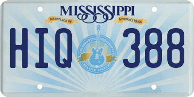 MS license plate HIQ388
