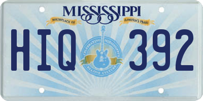 MS license plate HIQ392
