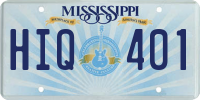 MS license plate HIQ401