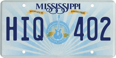MS license plate HIQ402
