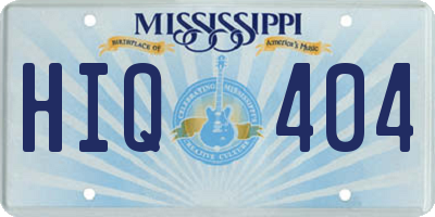 MS license plate HIQ404
