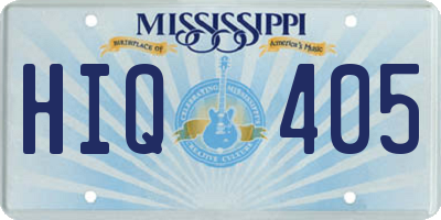 MS license plate HIQ405
