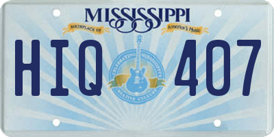 MS license plate HIQ407