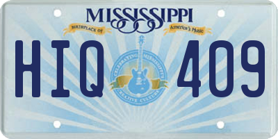 MS license plate HIQ409