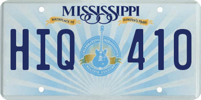 MS license plate HIQ410