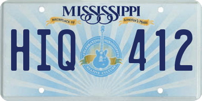 MS license plate HIQ412