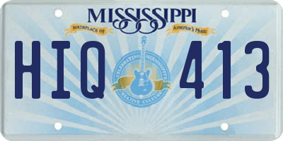MS license plate HIQ413