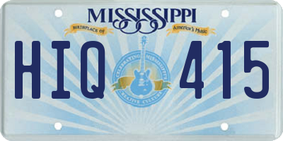 MS license plate HIQ415