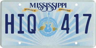 MS license plate HIQ417