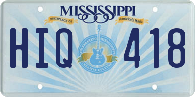 MS license plate HIQ418