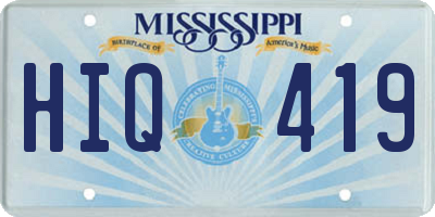 MS license plate HIQ419