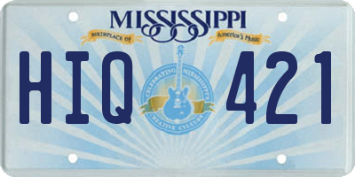 MS license plate HIQ421
