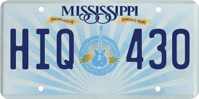 MS license plate HIQ430