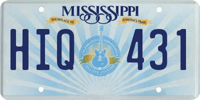 MS license plate HIQ431