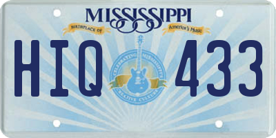 MS license plate HIQ433