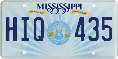 MS license plate HIQ435