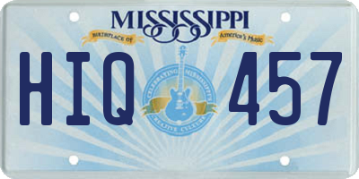 MS license plate HIQ457
