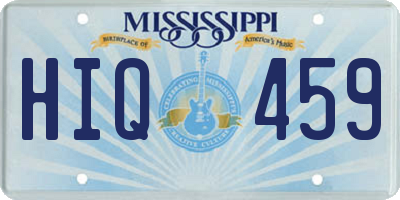 MS license plate HIQ459