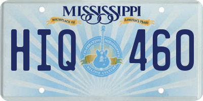MS license plate HIQ460