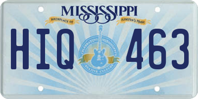 MS license plate HIQ463