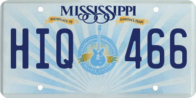 MS license plate HIQ466