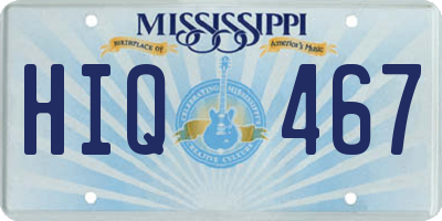 MS license plate HIQ467