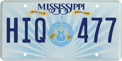 MS license plate HIQ477