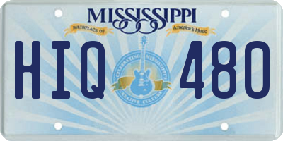 MS license plate HIQ480