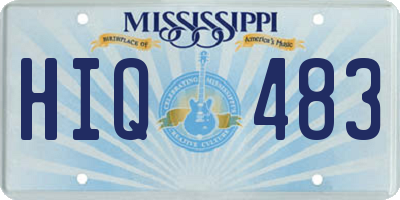 MS license plate HIQ483