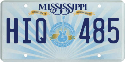 MS license plate HIQ485