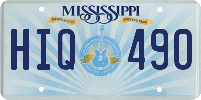 MS license plate HIQ490