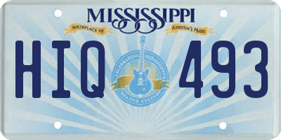 MS license plate HIQ493