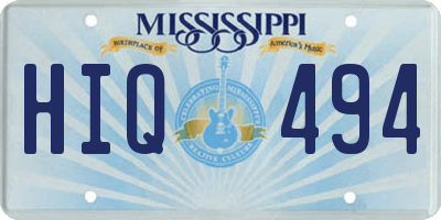 MS license plate HIQ494