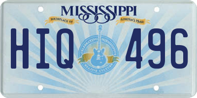 MS license plate HIQ496