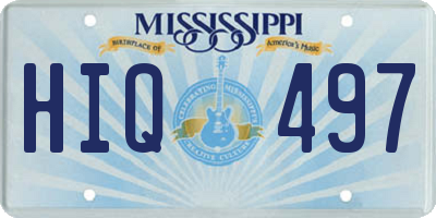 MS license plate HIQ497