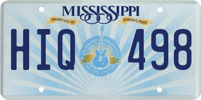 MS license plate HIQ498