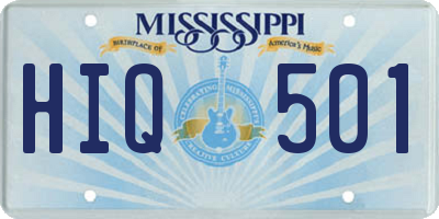 MS license plate HIQ501