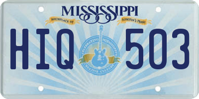 MS license plate HIQ503