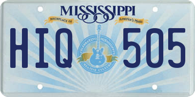MS license plate HIQ505