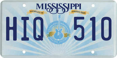 MS license plate HIQ510