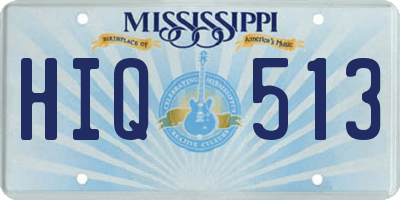 MS license plate HIQ513