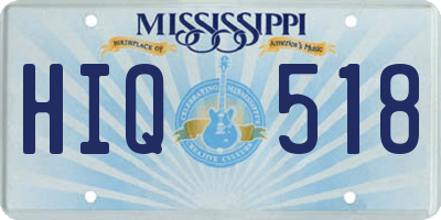 MS license plate HIQ518