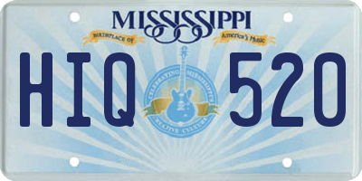 MS license plate HIQ520