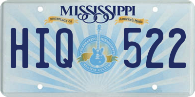 MS license plate HIQ522