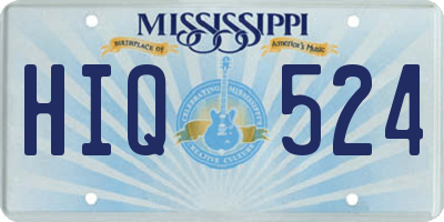 MS license plate HIQ524