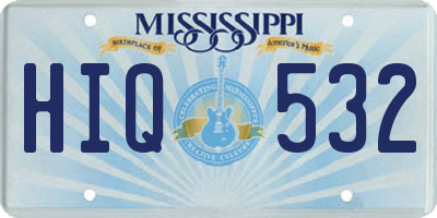 MS license plate HIQ532