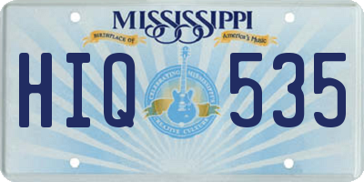 MS license plate HIQ535